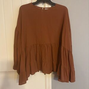 Mud Pie Rust Flowy Blouse
